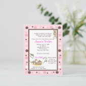モンキービジネス4x5ピンクドットベビーシャワー招待状 招待状 (スタンド正面)