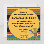 モンキーフィエスタカスタマイズ誕生日招待状 招待状 (裏面)