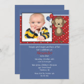 モンキーフォト誕生日招待状 招待状 (正面/裏面)