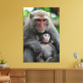 モンキーブレッ食べ物を与えストのベビー キャンバスプリント (インサイチュ (リビング))