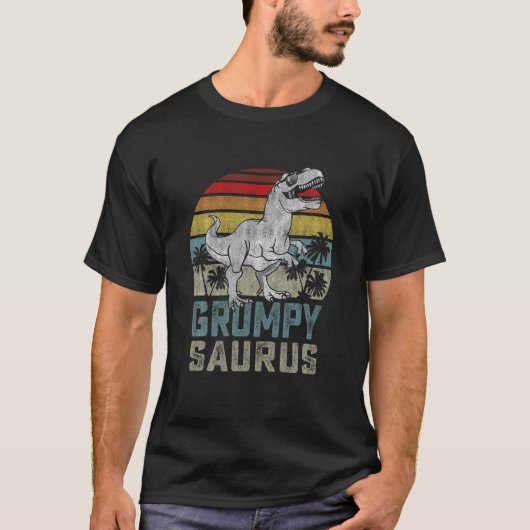 モンキープルースTレックス恐竜の不機嫌なルーラスの父親 Tシャツ (正面)