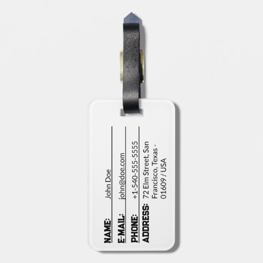 モンキーヘッド ラゲッジタグ (裏面縦)