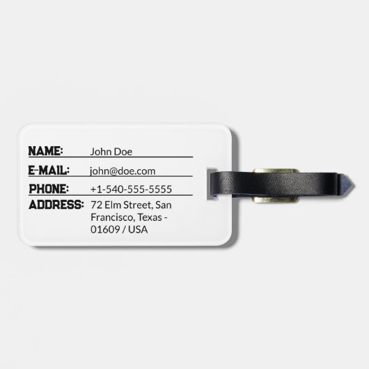 モンキーヘッド ラゲッジタグ (裏面横)