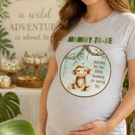 モンキーベイビーシャワーマミー・トゥ・ビーTシャツ Tシャツ
