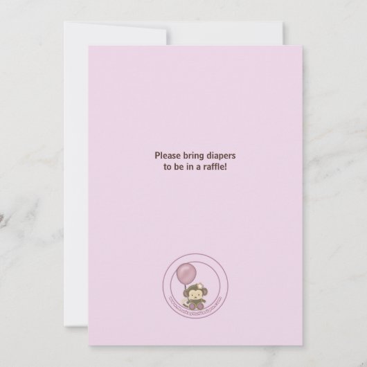 モンキーベイビーシャワー招待状クリブオーキッドCJ-O 招待状 (裏面)