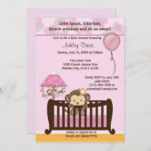 モンキーベイビーシャワー招待状クリブオーキッドCJ-O 招待状 (正面/裏面)