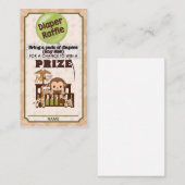 モンキーベビーシャワーおむつラッフルチケットナリNJM エンクロージャーカード (正面/裏面)