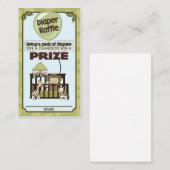 モンキーベビーシャワーおむつラッフルチケットCA-Blue エンクロージャーカード (正面/裏面)