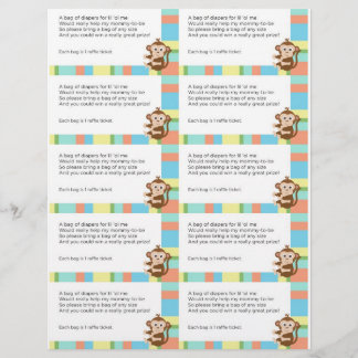 モンキーベビーシャワーおむつラッフル