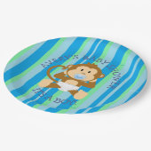 モンキーベビーシャワーその男の子紙プレート ペーパープレート (アングル)