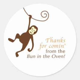 モンキーベビーシャワーの特典ラベル ラウンドシール