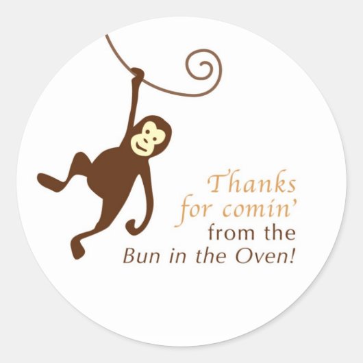 モンキーベビーシャワーの特典ラベル ラウンドシール (正面)