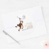 モンキーベビーシャワーの特典ラベル ラウンドシール (封筒)