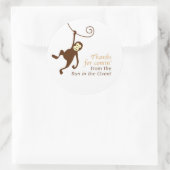 モンキーベビーシャワーの特典ラベル ラウンドシール (バッグ)