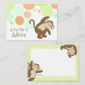 モンキーベビーシャワーアドバイスカード アドバイスカード (正面/裏面)
