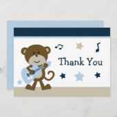 モンキーベビーシャワーサンキューカード サンキューカード (正面/裏面)