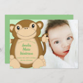 モンキーベビーシャワージャングル 招待状 (正面/裏面)
