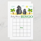 モンキーベビーシャワービンゴカード (正面/裏面)