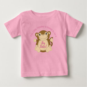 モンキーベビーシャワーピンク ベビーTシャツ
