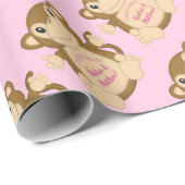 モンキーベビーシャワーピンク ラッピングペーパー (ロールコーナー)