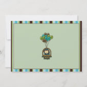 モンキーベビーシャワー招待状ティール(緑がかった色) 招待状 (裏面)