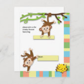 モンキーベビーシャワー招待状 招待状 (正面/裏面)