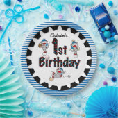 モンキーベースボール第1ハッピーバースデー紙プレート ペーパープレート (パーティー)