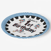 モンキーベースボール第1ハッピーバースデー紙プレート ペーパープレート (アングル)