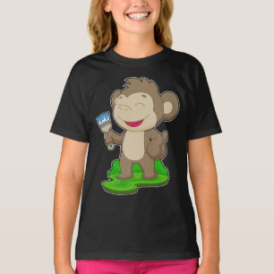 モンキーペイ絵を描ントブ絵を描ラシ Tシャツ