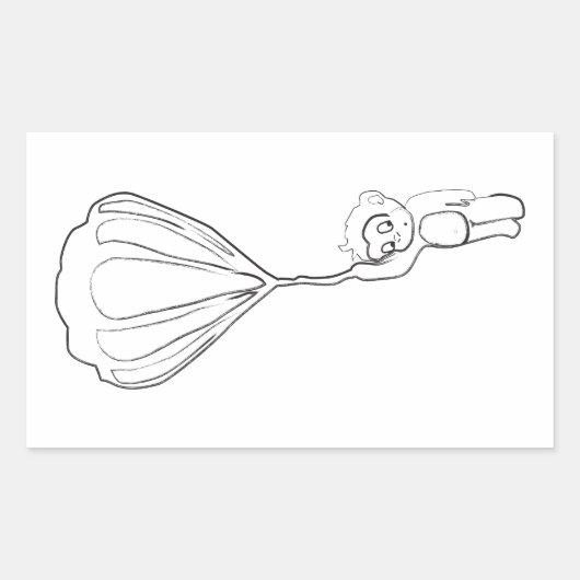 モンキーホットエアバルーンインク 長方形シール (正面)