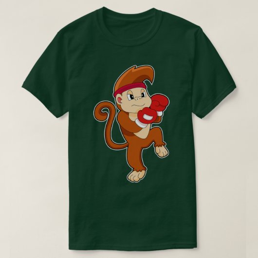 モンキーボクサーボクシング手袋 Tシャツ (デザイン正面)