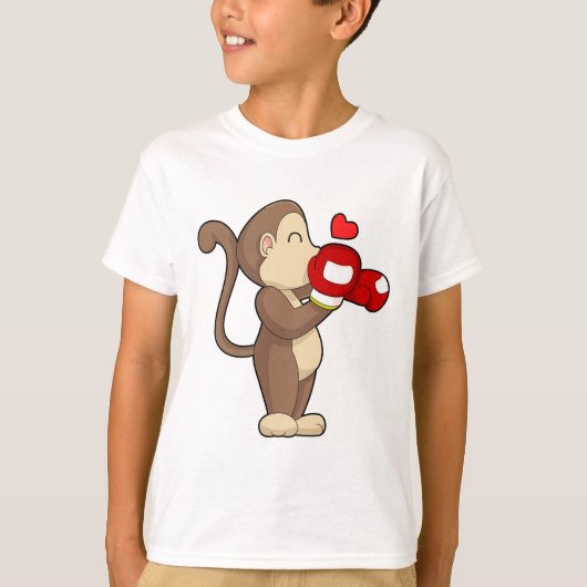 モンキーボクサー ボクシンググローブ ボクシング Tシャツ (正面)