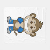 モンキーボクシングボクサーボクシング手袋 フリースブランケット (正面(横))