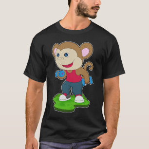 モンキーボディビルダンベル Tシャツ