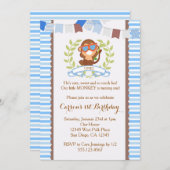 モンキーボモダンーイ誕生日招待状 招待状 (正面/裏面)