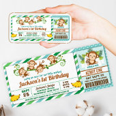 モンキーボーイジャングルチケットパスバースデーパーティー 招待状
