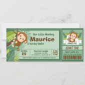 モンキーボーイジャングルチケットパスバースデーパーティー 招待状 (正面)
