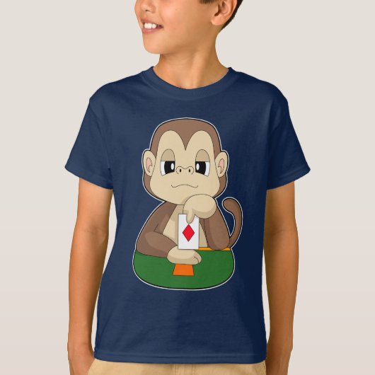 モンキーポーカー トランプ カードゲーム Tシャツ (正面)