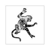 モンキーマンダラモンキーアートウッドアートスタンプ ラバースタンプ (インプリント)