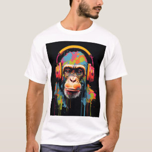 モンキーミュージックアートモンキーアートモンキーギャラリーアート Tシャツ