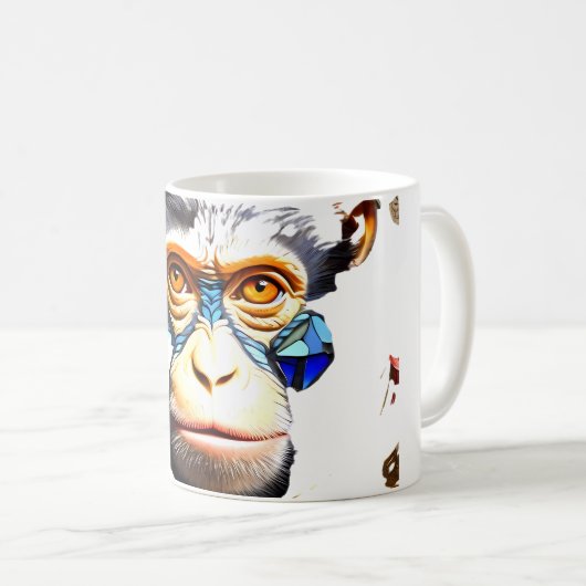 モンキーモザイクファンタジーマグデザイン コーヒーマグカップ (正面右)