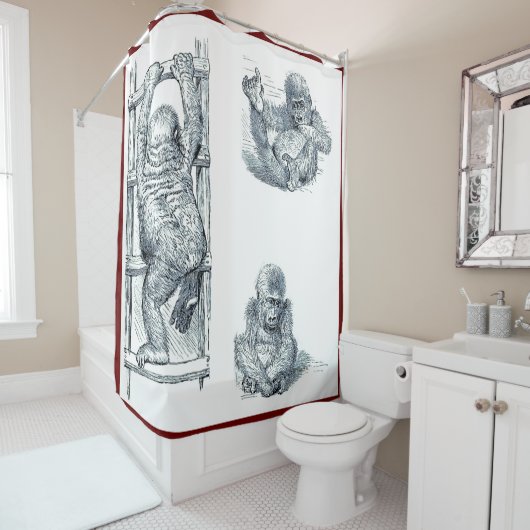 モンキーヨンゴのまわりにリラシャワーカーテン シャワーカーテン (インサイチュ)