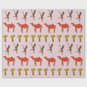 モンキーラクダかわいいラッピング紙キッズ ラッピングペーパー (フラット)