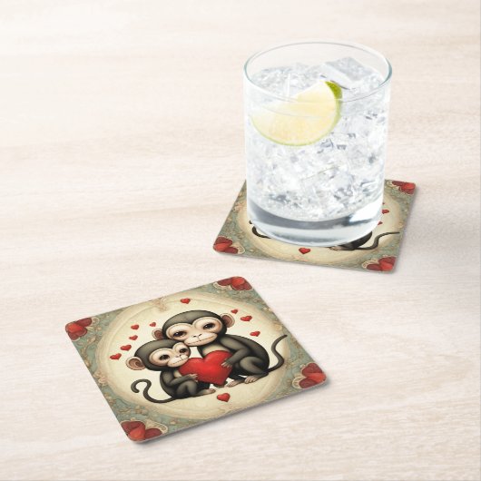 モンキーラブ スクエアペーパーコースター (インサイチュ)