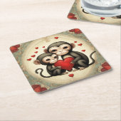 モンキーラブ スクエアペーパーコースター (アングル)