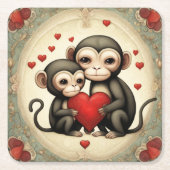 モンキーラブ スクエアペーパーコースター (正面)