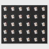 モンキーラマクリスマススノーウィンターアニマルズ ラッピングペーパー (フラット)