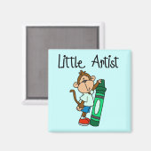 モンキーリトルアーティストTシャツとギフト マグネット (正面/裏面)