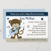 モンキーロッカーベビーシャワー招待状 招待状 (正面/裏面)