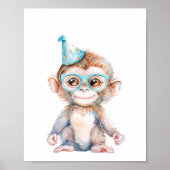 モンキーワイルドサファリアニマルバースデーパーティー ポスター (正面)